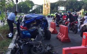 Kecelakaan Beruntun di Jalur Satu Arah Bundaran Digulis Untan
