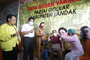 HUT Ke 57 Partai Golkar, Bupati Landak Tinjau Vaksinasi