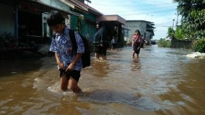 Banjir Pasang Rendam Sebagian Rumah Warga di Desa Jungkat