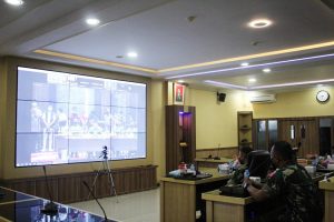 Asrendam XII/Tpr Ikuti Rapim TNI AD  Secara Virtual