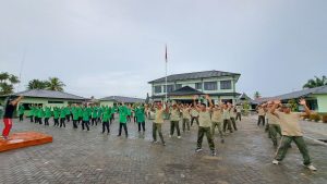 Prajurit dan Persit Kodim Mempawah Gelar Senam Bersama