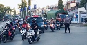 Satlantas Polres Kubu Raya Urai Kemacetan di Jembatan Kapuas II