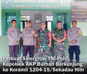 Perkuat Sinergitas TNI Polri, Kapolsek Sekadau Hilir Kunjungi Koramil Sekadau Hilir 