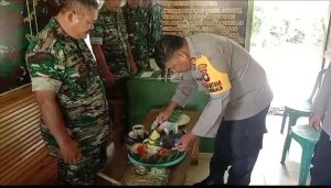 Kapolsek Menjalin Rayakan HUT TNI 79 di Makoramil Menjalin
