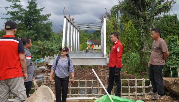 Bupati Kapuas Hulu Tinjau Pembangunan Jembatan Sungai Peniung