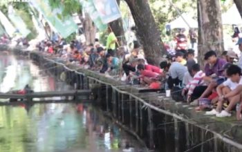 Ribuan Warga Ikuti Lomba Mancing HUT 62 Bank Kalbar di Sungai Jawi
