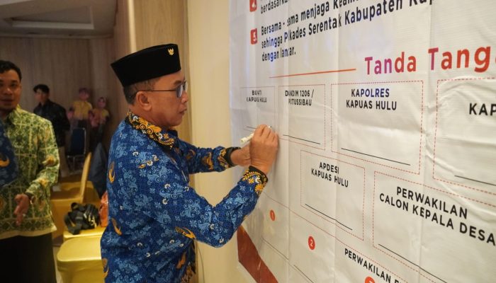 Wabup Kapuas Hulu Hadiri Deklarasi Damai Pilkades Serentak 2026