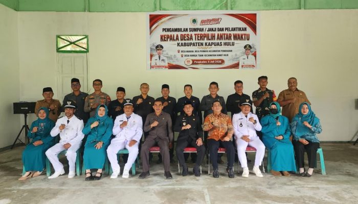 Lantik Kades PAW di Pengkadan, Sukardi Ingatkan Kades Bekerja Profesional 