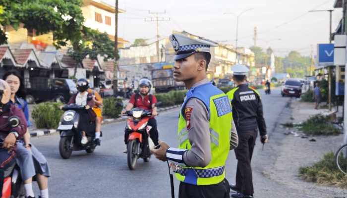 Satlantas Polres Melawi Lakukan Pengaturan Lalin dan Penertiban Knalpot Brong 